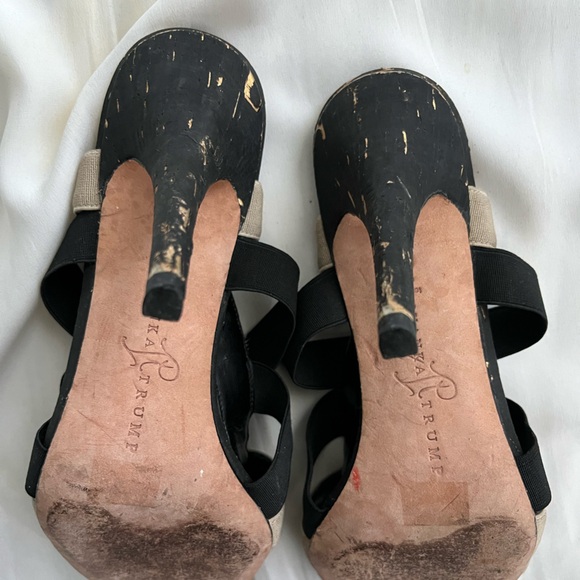 Ivanka Trump Black/Tan Strappy Heels - Picture 9 of 9